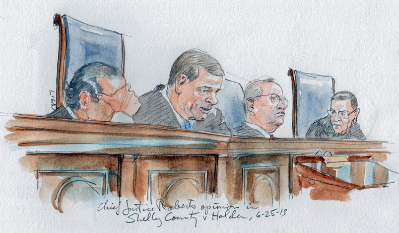 Chief Justice John Roberts delivers the opinion in Shelby County v. Holder